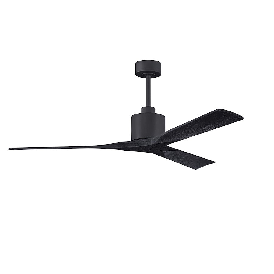 Matthews Nan 60in 3-Blade Ceiling Fan | Contemporary Textured Bronze and Walnut Wood | Great Room & Covered Patio | Model NK-TB-WA-60
