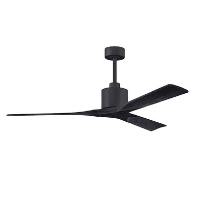 Matthews Nan 60in 3-Blade Ceiling Fan | Contemporary Textured Bronze and Walnut Wood | Great Room & Covered Patio | Model NK-TB-WA-60