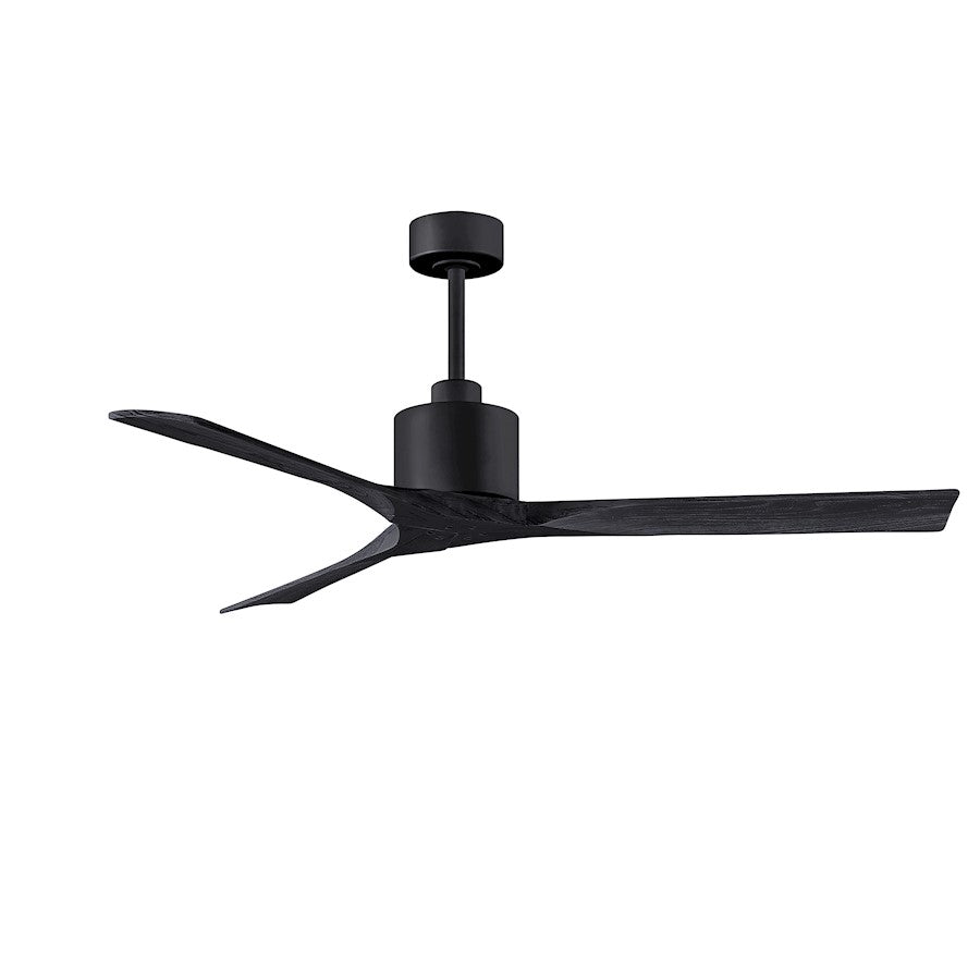 Matthews Nan 60in 3-Blade Ceiling Fan | Contemporary Textured Bronze and Walnut Wood | Great Room & Covered Patio | Model NK-TB-WA-60