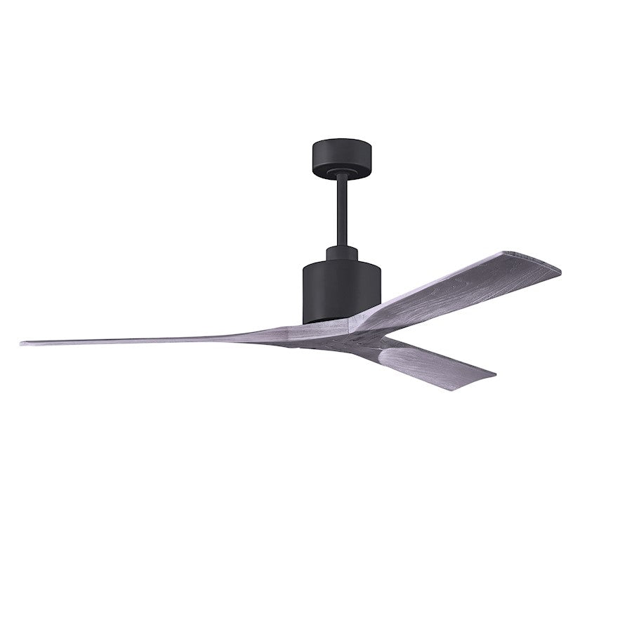 Matthews Nan 60in 3-Blade Ceiling Fan | Contemporary Textured Bronze and Walnut Wood | Great Room & Covered Patio | Model NK-TB-WA-60