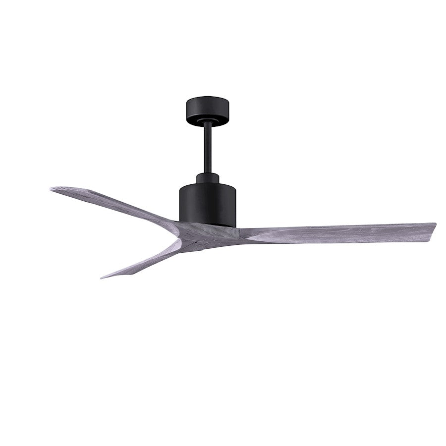 Matthews Nan 60in 3-Blade Ceiling Fan | Contemporary Textured Bronze and Walnut Wood | Great Room & Covered Patio | Model NK-TB-WA-60