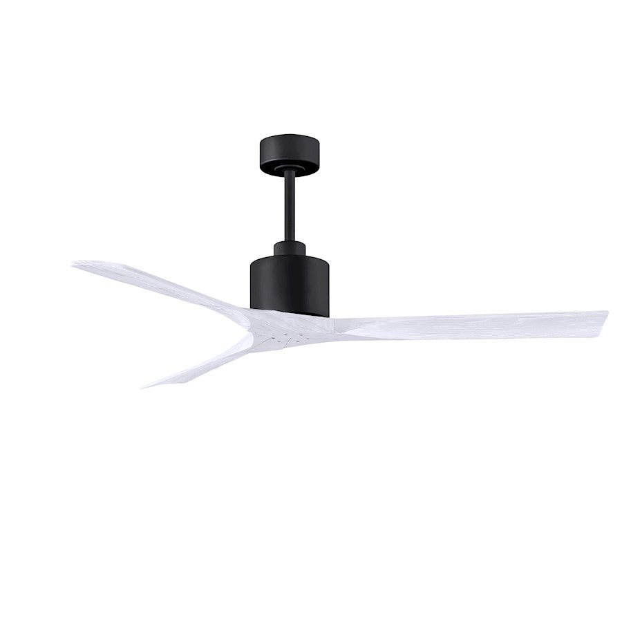 Matthews Nan 60in 3-Blade Ceiling Fan | Contemporary Textured Bronze and Walnut Wood | Great Room & Covered Patio | Model NK-TB-WA-60