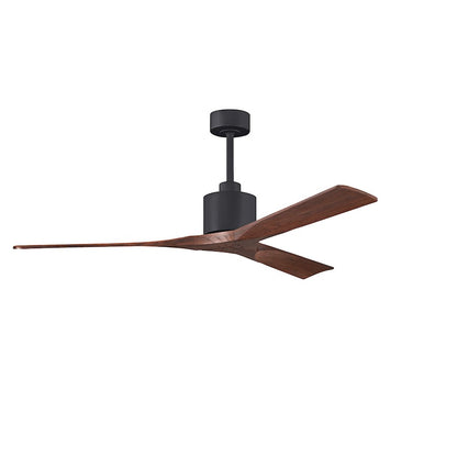 Matthews Nan 60in 3-Blade Ceiling Fan | Contemporary Textured Bronze and Walnut Wood | Great Room & Covered Patio | Model NK-TB-WA-60