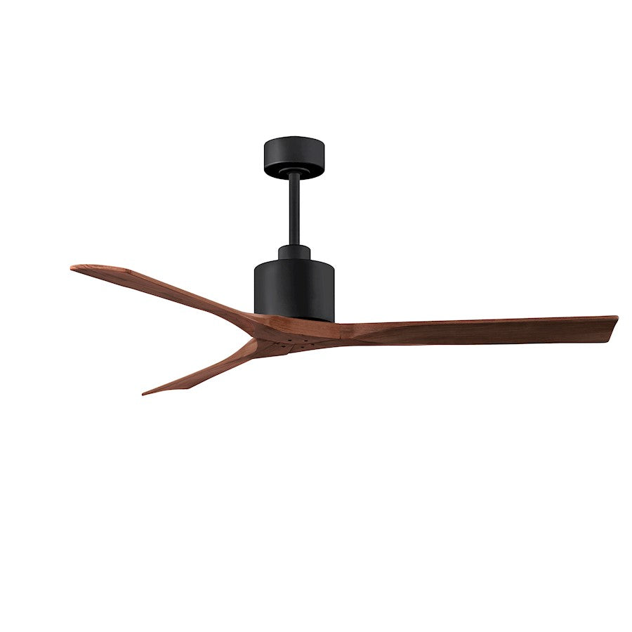 Matthews Nan 60in 3-Blade Ceiling Fan | Contemporary Textured Bronze and Walnut Wood | Great Room & Covered Patio | Model NK-TB-WA-60