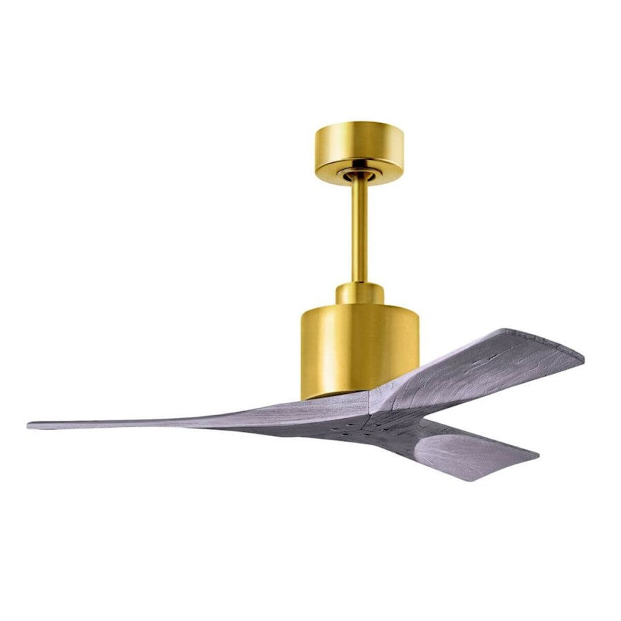 Matthews Fans Nan 60in 3-Blade Ceiling Fan | Contemporary Brushed Brass and Walnut Solid Wood | Living Room & Bedroom | Model NK-BRBR-WA-60