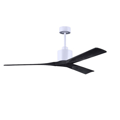 Matthews Nan 60in 3-Blade Ceiling Fan | Contemporary Textured Bronze and Walnut Wood | Great Room & Covered Patio | Model NK-TB-WA-60