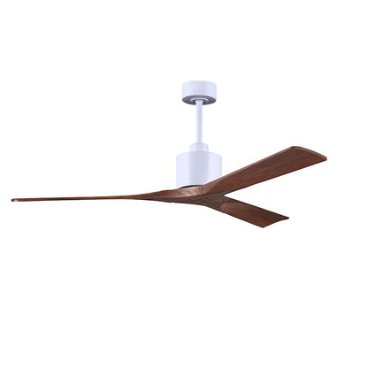 Matthews Nan 60in 3-Blade Ceiling Fan | Contemporary Textured Bronze and Walnut Wood | Great Room & Covered Patio | Model NK-TB-WA-60