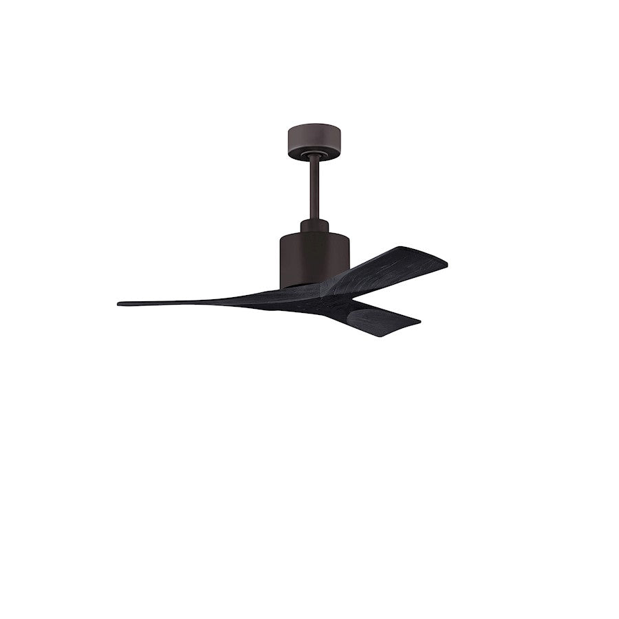 Matthews Fans Nan 42in 3-Blade Ceiling Fan | Contemporary Textured Bronze and Walnut Solid Wood | Bedroom & Living Room | Model NK-TB-WA-42