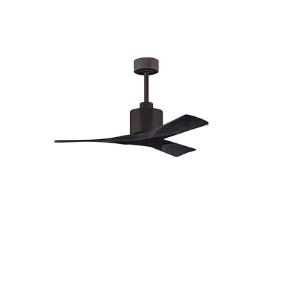 Matthews Fans Nan 42in 3-Blade Ceiling Fan | Contemporary Textured Bronze and Walnut Solid Wood | Bedroom & Living Room | Model NK-TB-WA-42