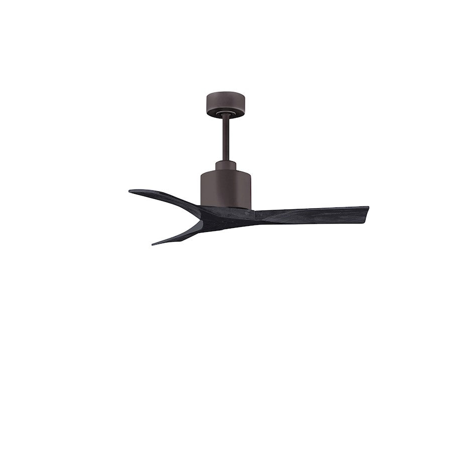 Matthews Fans Nan 42in 3-Blade Ceiling Fan | Contemporary Textured Bronze and Walnut Solid Wood | Bedroom & Living Room | Model NK-TB-WA-42