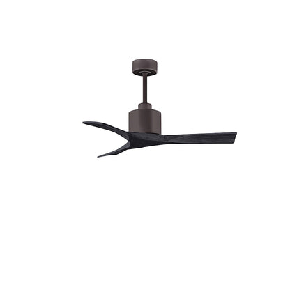 Matthews Fans Nan 42in 3-Blade Ceiling Fan | Contemporary Textured Bronze and Walnut Solid Wood | Bedroom & Living Room | Model NK-TB-WA-42