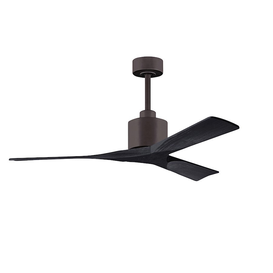 Matthews Nan 52in 3-Blade Ceiling Fan | Contemporary Textured Bronze and Walnut Wood | Living Room & Covered Patio | Model NK-TB-WA-52