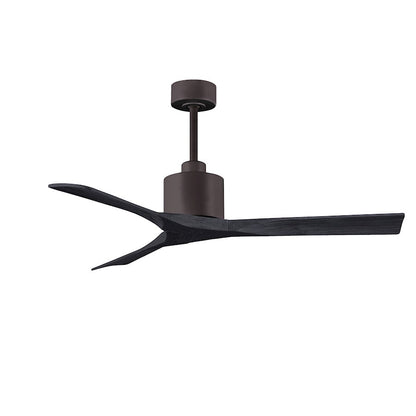 Matthews Nan 52in 3-Blade Ceiling Fan | Contemporary Textured Bronze and Walnut Wood | Living Room & Covered Patio | Model NK-TB-WA-52