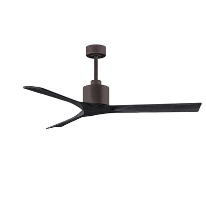 Matthews Nan 60in 3-Blade Ceiling Fan | Contemporary Textured Bronze and Walnut Wood | Great Room & Covered Patio | Model NK-TB-WA-60