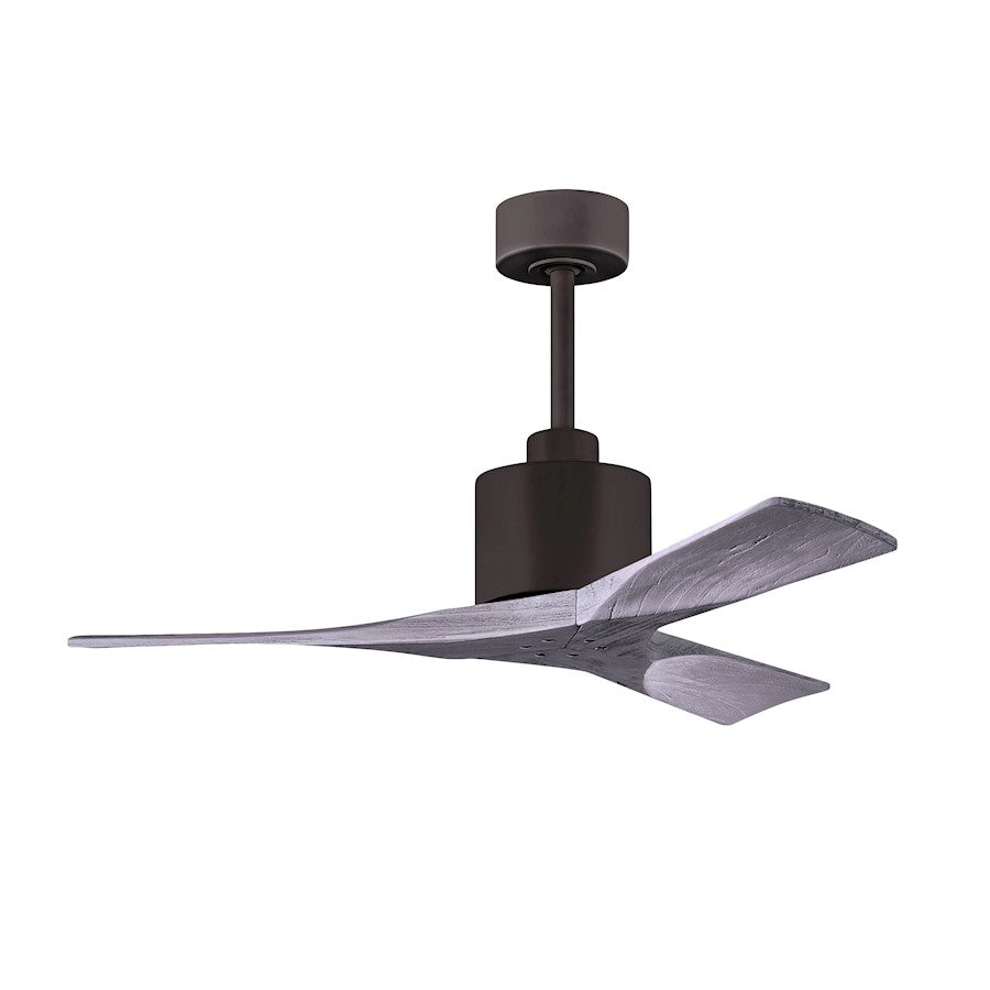 Matthews Fans Nan 42in 3-Blade Ceiling Fan | Contemporary Textured Bronze and Walnut Solid Wood | Bedroom & Living Room | Model NK-TB-WA-42