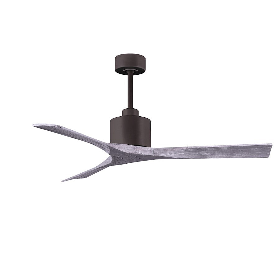 Matthews Nan 52in 3-Blade Ceiling Fan | Contemporary Textured Bronze and Walnut Wood | Living Room & Covered Patio | Model NK-TB-WA-52