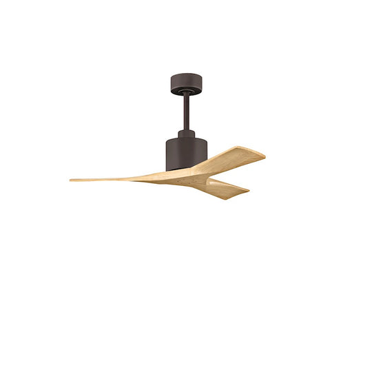 Matthews Fans Nan 52in 3-Blade Ceiling Fan | Contemporary Brushed Brass and Gray Ash Solid Wood | Living Room & Bedroom | Model NK-BRBR-GA-52