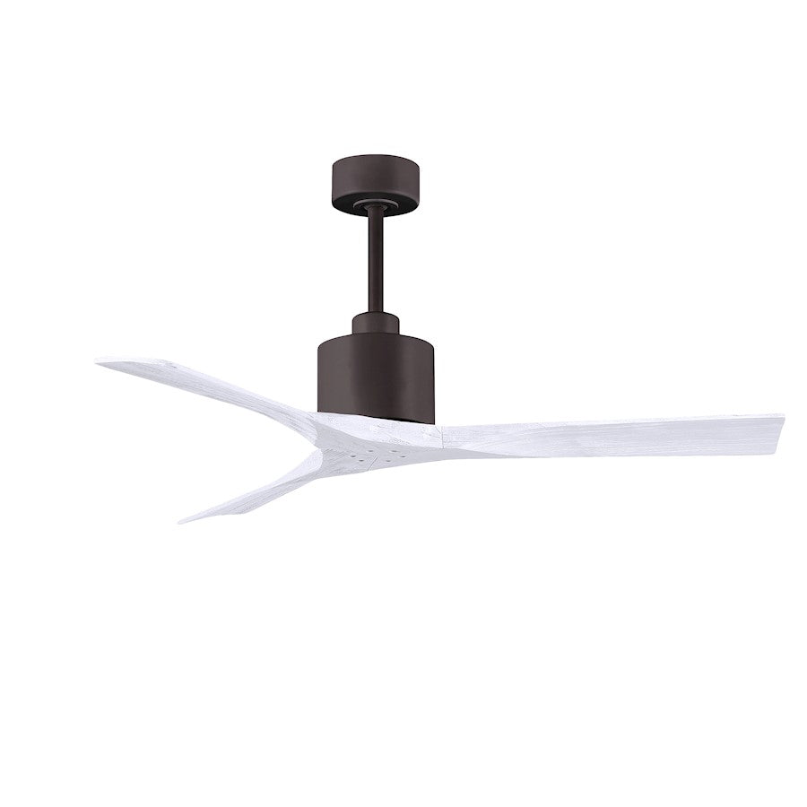 Matthews Nan 52in 3-Blade Ceiling Fan | Contemporary Textured Bronze and Walnut Wood | Living Room & Covered Patio | Model NK-TB-WA-52