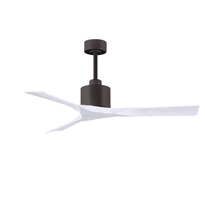 Matthews Nan 52in 3-Blade Ceiling Fan | Contemporary Textured Bronze and Walnut Wood | Living Room & Covered Patio | Model NK-TB-WA-52