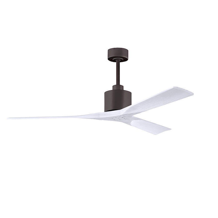 Matthews Nan 60in 3-Blade Ceiling Fan | Contemporary Textured Bronze and Walnut Wood | Great Room & Covered Patio | Model NK-TB-WA-60