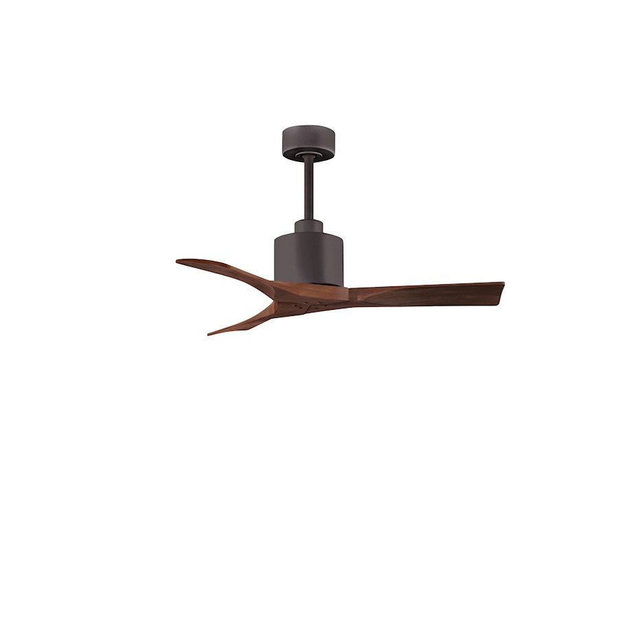 Matthews Fans Nan 42in 3-Blade Ceiling Fan | Contemporary Textured Bronze and Walnut Solid Wood | Bedroom & Living Room | Model NK-TB-WA-42