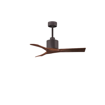 Matthews Fans Nan 42in 3-Blade Ceiling Fan | Contemporary Textured Bronze and Walnut Solid Wood | Bedroom & Living Room | Model NK-TB-WA-42