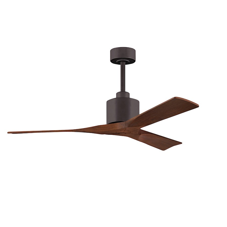 Matthews Nan 52in 3-Blade Ceiling Fan | Contemporary Textured Bronze and Walnut Wood | Living Room & Covered Patio | Model NK-TB-WA-52