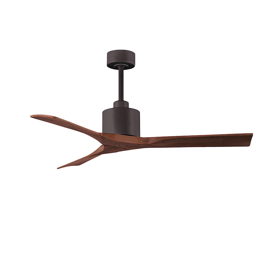 Matthews Nan 52in 3-Blade Ceiling Fan | Contemporary Textured Bronze and Walnut Wood | Living Room & Covered Patio | Model NK-TB-WA-52