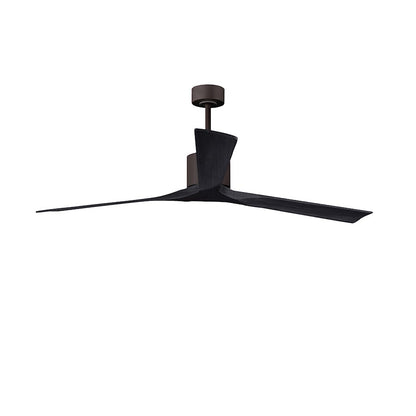 Matthews Fans Nan XL 72in 3-Blade Ceiling Fan | Textured Bronze and Walnut Wood Blades | Living Room & Bedroom | 72 x 72 x 10 in | Model NKXL-TB-WA-72