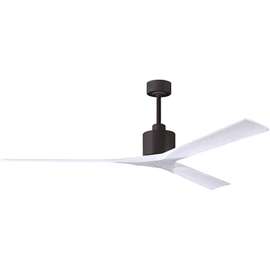 Matthews Fans Nan XL 72in 3-Blade Ceiling Fan | Textured Bronze and Walnut Wood Blades | Living Room & Bedroom | 72 x 72 x 10 in | Model NKXL-TB-WA-72