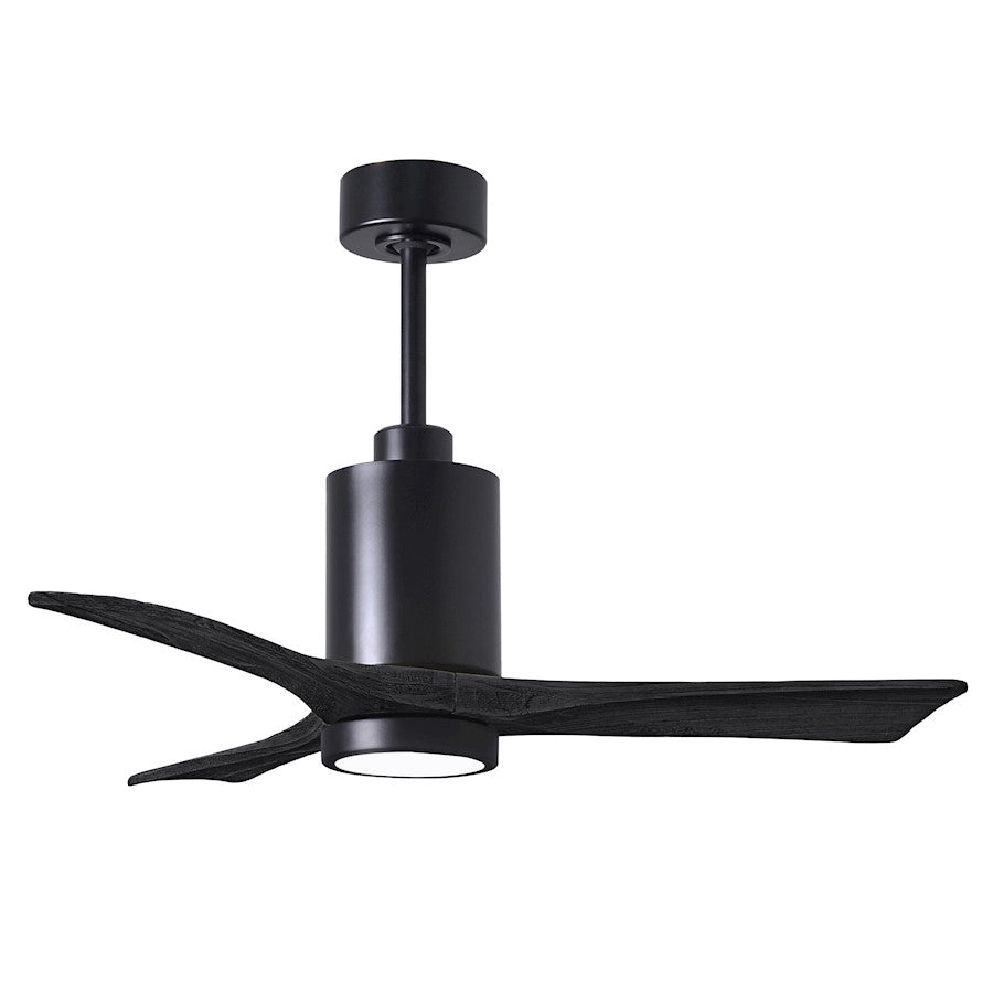 Matthews Fans Patricia 3 60in 3-Blade LED Ceiling Fan | Contemporary Matte Black and Matte White Solid Wood | Living Room | Model PA3-BK-MWH-60