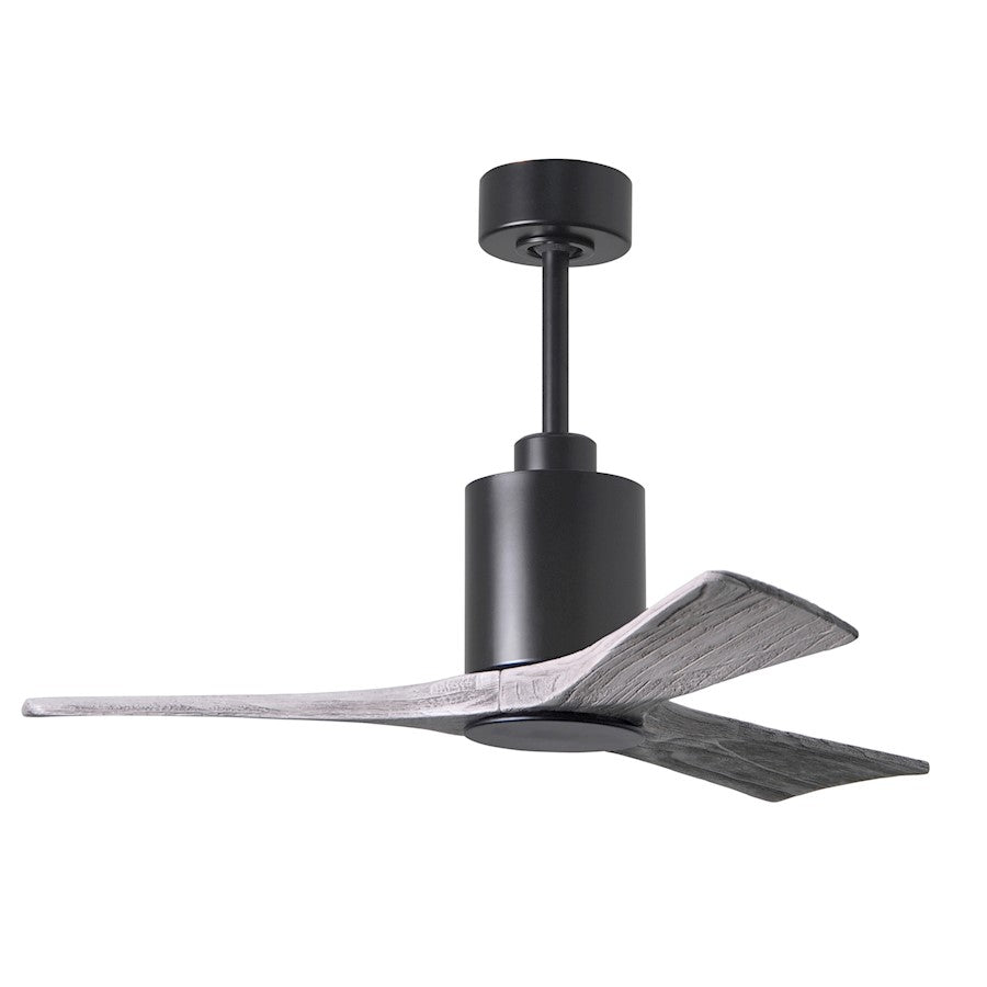 Matthews Fan Patricia 42in 3-Blade Ceiling Fan | Matte Black and Barn Wood Solid Wood Blades | Bedroom & Living Room | Model PA3-BK-BW-42