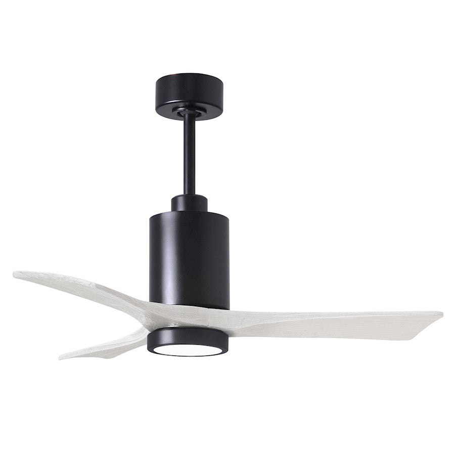 Matthews Fans Patricia 3 60in 3-Blade LED Ceiling Fan | Contemporary Matte Black and Matte White Solid Wood | Living Room | Model PA3-BK-MWH-60