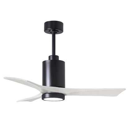 Matthews Fans Patricia 3 60in 3-Blade LED Ceiling Fan | Contemporary Matte Black and Matte White Solid Wood | Living Room | Model PA3-BK-MWH-60