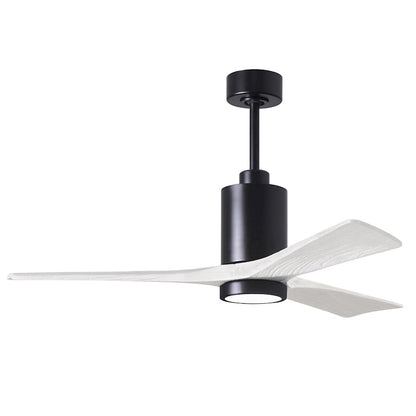 Matthews Fans Patricia 3 60in 3-Blade LED Ceiling Fan | Contemporary Matte Black and Matte White Solid Wood | Living Room | Model PA3-BK-MWH-60