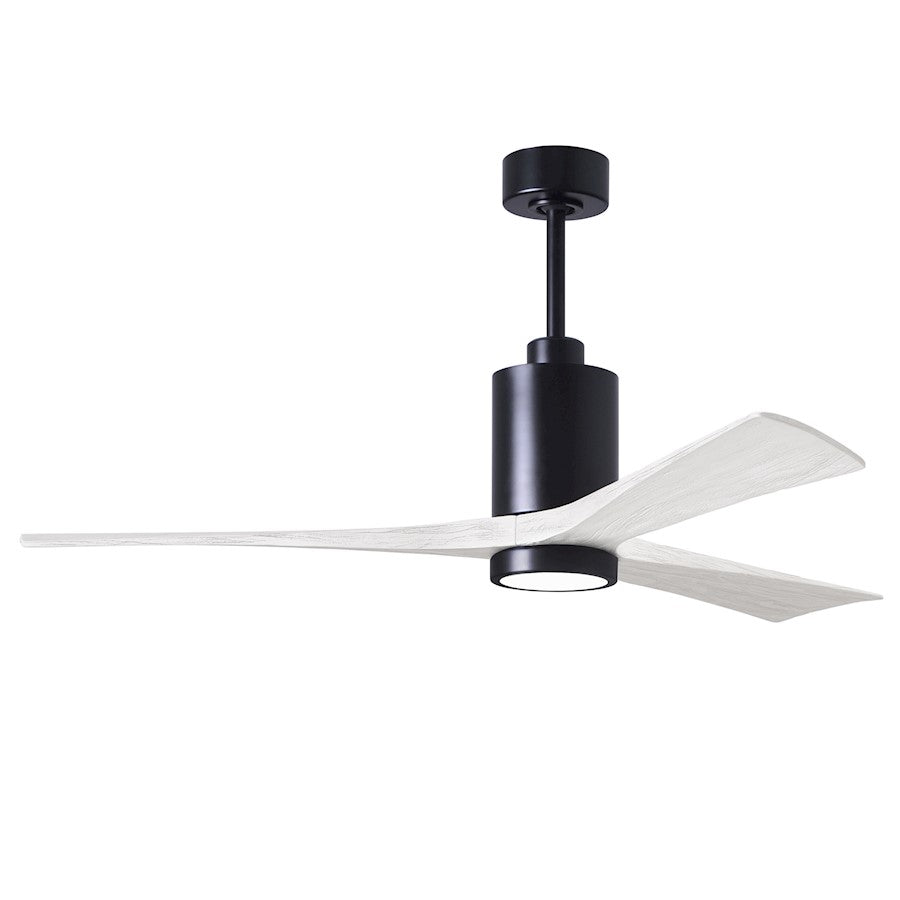 Matthews Fans Patricia 3 60in 3-Blade LED Ceiling Fan | Contemporary Matte Black and Matte White Solid Wood | Living Room | Model PA3-BK-MWH-60