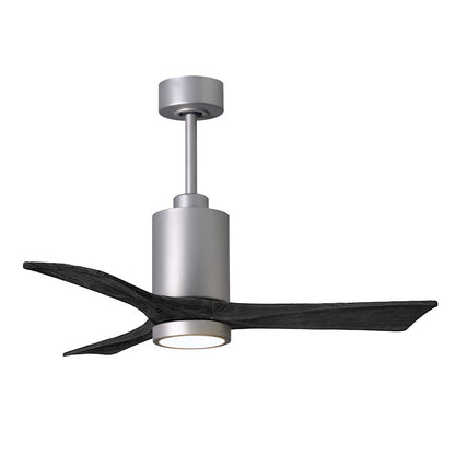 Matthews Fans Patricia 3 60in 1-Light Ceiling Fan | Contemporary Brushed Nickel and Matte White Solid Wood | Bedroom & Living | Model PA3-BN-MWH-60
