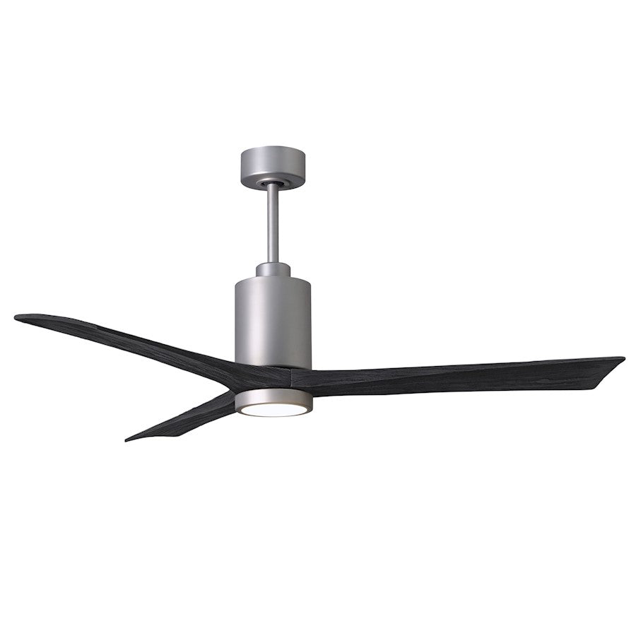 Matthews Fans Patricia 3 60in 1-Light Ceiling Fan | Contemporary Brushed Nickel and Matte White Solid Wood | Bedroom & Living | Model PA3-BN-MWH-60