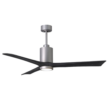 Matthews Fans Patricia 3 60in 1-Light Ceiling Fan | Contemporary Brushed Nickel and Matte White Solid Wood | Bedroom & Living | Model PA3-BN-MWH-60