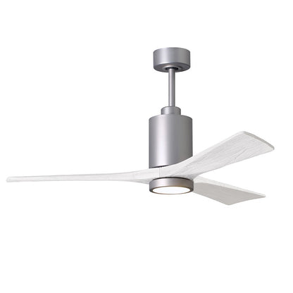 Matthews Fans Patricia 3 60in 1-Light Ceiling Fan | Contemporary Brushed Nickel and Matte White Solid Wood | Bedroom & Living | Model PA3-BN-MWH-60