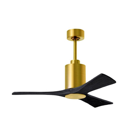 Matthews Fans Patricia-3 60in 3-Blade LED Ceiling Fan | Brushed Brass and Walnut Solid Wood | Living Room & Bedroom | Model PA3-BRBR-WA-60