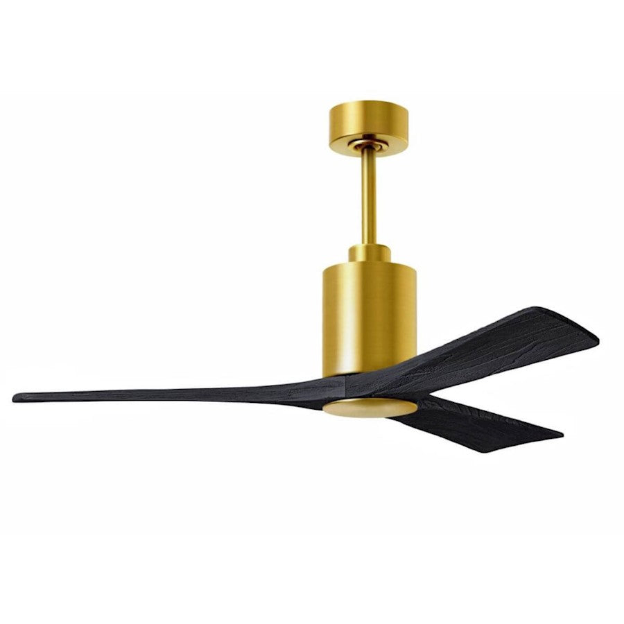 Matthews Fans Patricia-3 60in 3-Blade LED Ceiling Fan | Brushed Brass and Walnut Solid Wood | Living Room & Bedroom | Model PA3-BRBR-WA-60