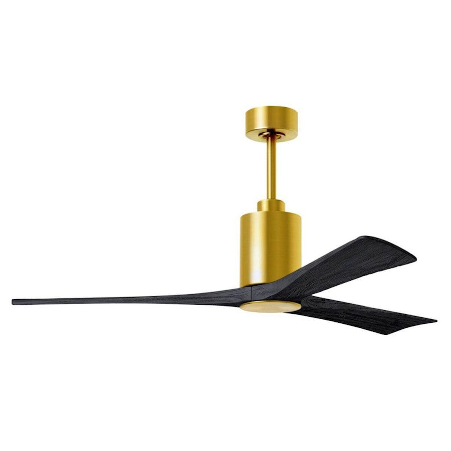 Matthews Fans Patricia-3 60in 3-Blade LED Ceiling Fan | Brushed Brass and Walnut Solid Wood | Living Room & Bedroom | Model PA3-BRBR-WA-60