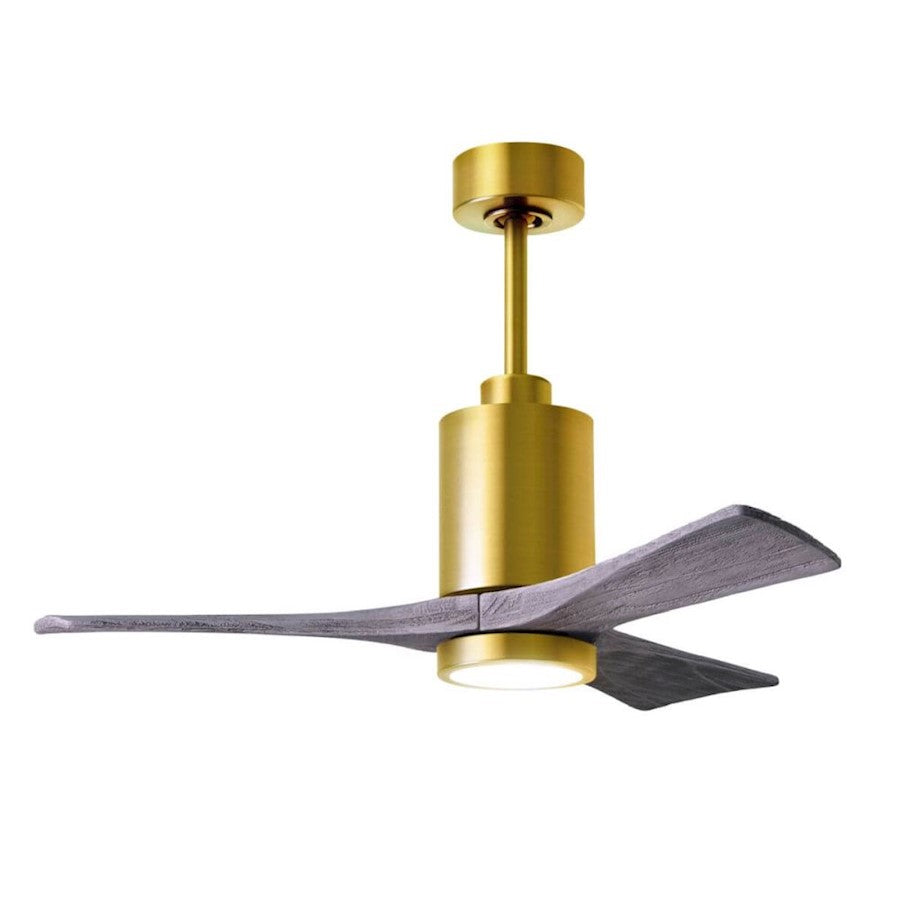 Matthews Fans Patricia-3 60in 3-Blade LED Ceiling Fan | Brushed Brass and Walnut Solid Wood | Living Room & Bedroom | Model PA3-BRBR-WA-60