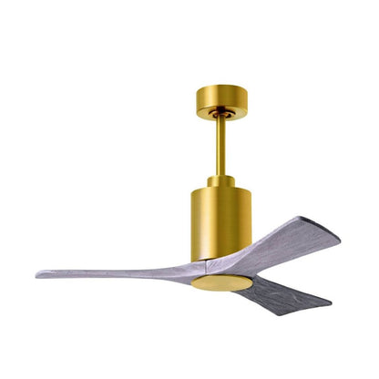 Matthews Fans Patricia-3 60in 3-Blade LED Ceiling Fan | Brushed Brass and Walnut Solid Wood | Living Room & Bedroom | Model PA3-BRBR-WA-60