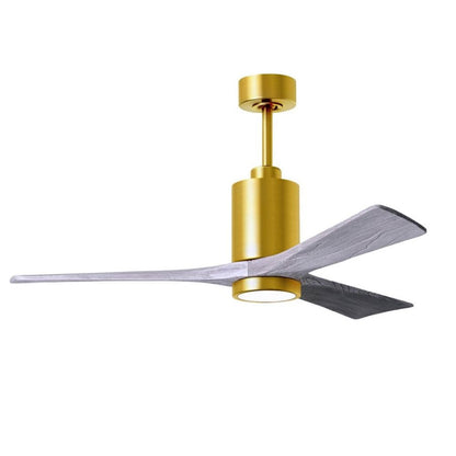 Matthews Fans Patricia-3 60in 3-Blade LED Ceiling Fan | Brushed Brass and Walnut Solid Wood | Living Room & Bedroom | Model PA3-BRBR-WA-60
