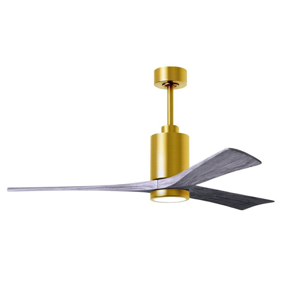 Matthews Fans Patricia-3 60in 3-Blade LED Ceiling Fan | Brushed Brass and Walnut Solid Wood | Living Room & Bedroom | Model PA3-BRBR-WA-60