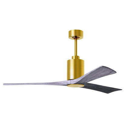 Matthews Fans Patricia-3 60in 3-Blade LED Ceiling Fan | Brushed Brass and Walnut Solid Wood | Living Room & Bedroom | Model PA3-BRBR-WA-60