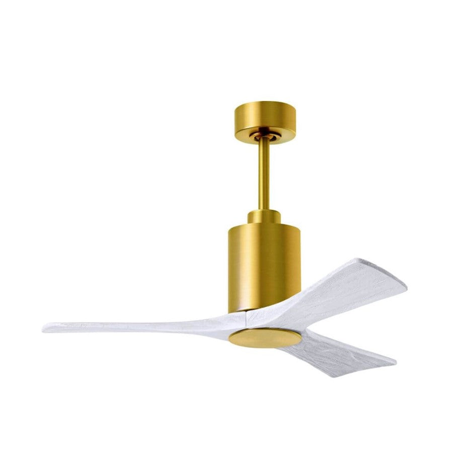 Matthews Fans Patricia-3 60in 3-Blade LED Ceiling Fan | Brushed Brass and Walnut Solid Wood | Living Room & Bedroom | Model PA3-BRBR-WA-60