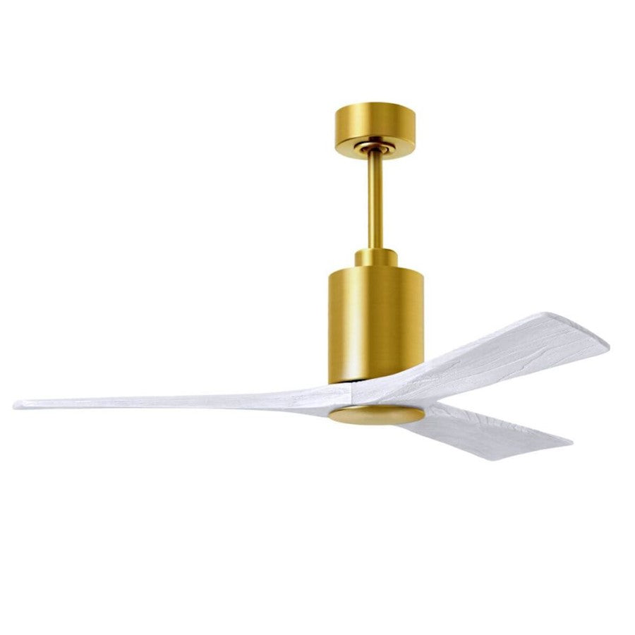 Matthews Fans Patricia-3 60in 3-Blade LED Ceiling Fan | Brushed Brass and Walnut Solid Wood | Living Room & Bedroom | Model PA3-BRBR-WA-60